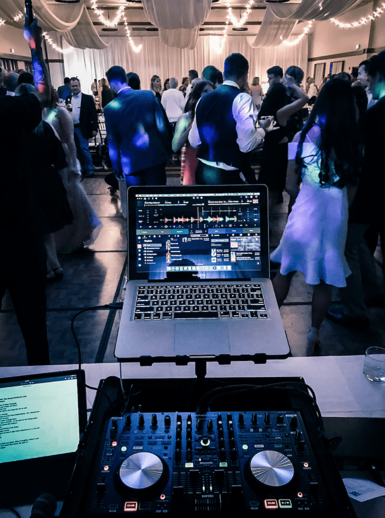 Wedding dj with a packed dance floor