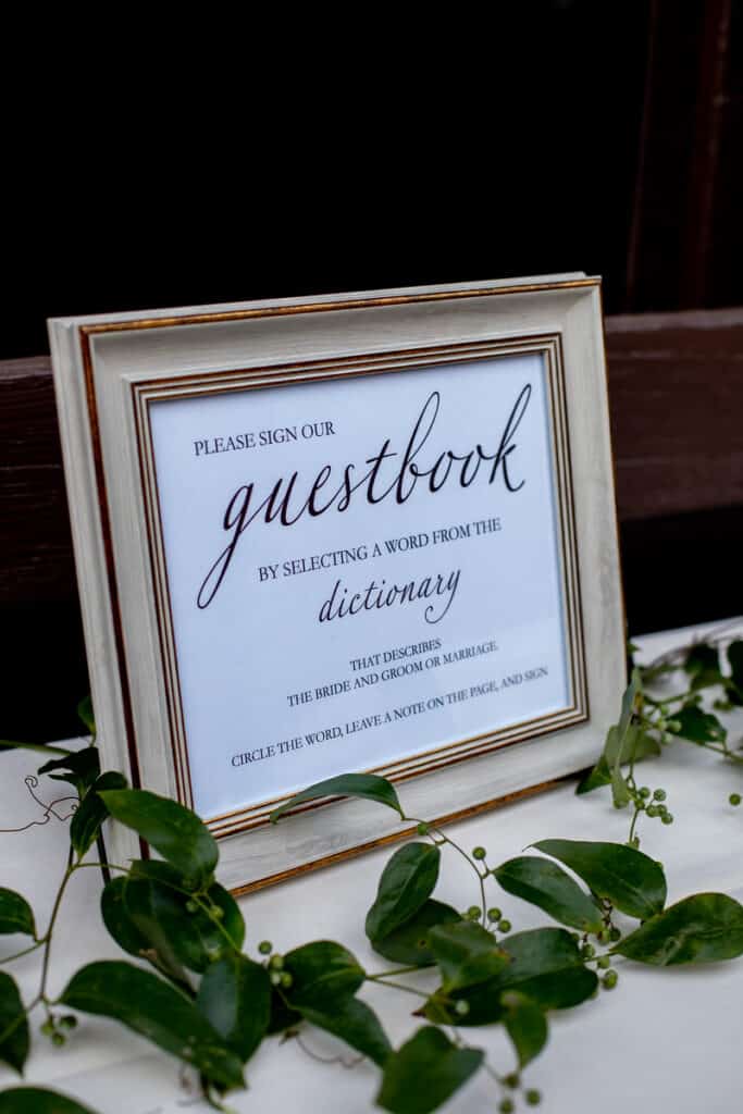 Wedding guest book in a Lake Tahoe Wedding