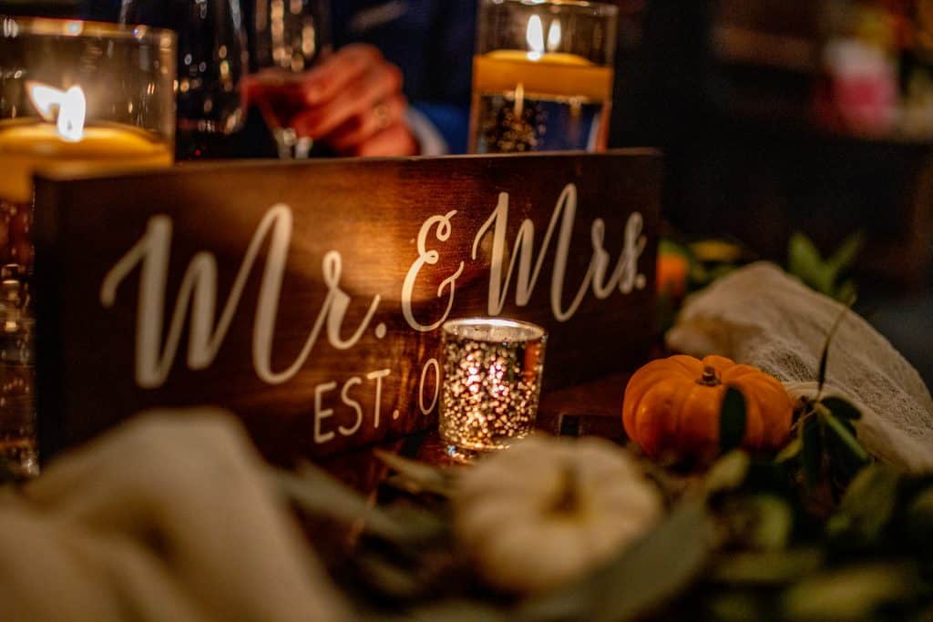 Fall wedding details