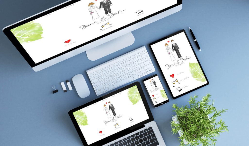 set up a wedding website